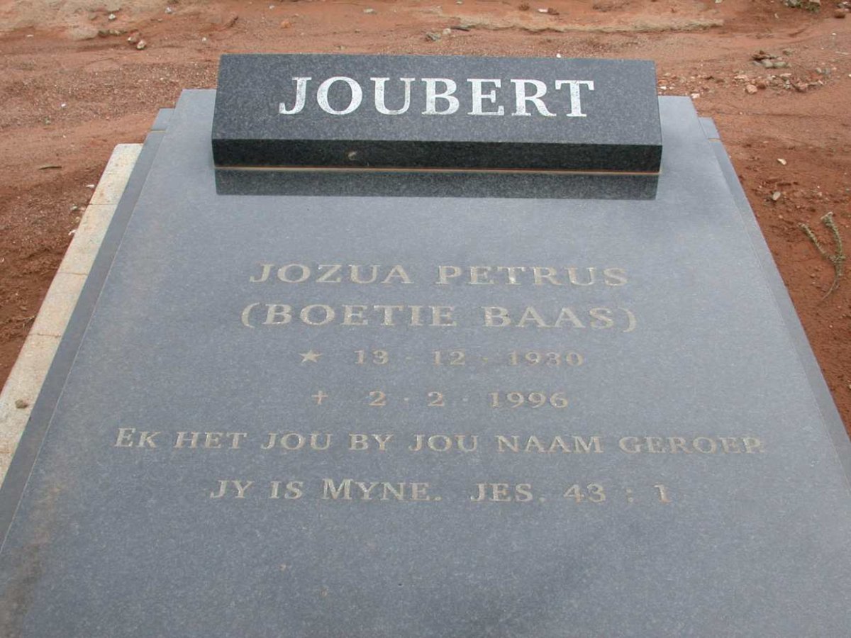 JOUBERT Jozua Petrus 1930-1996