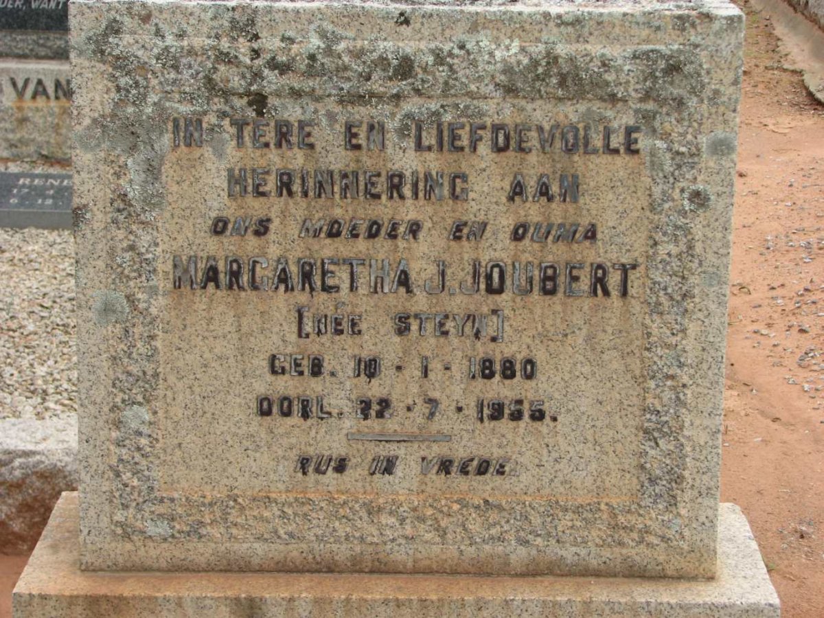 JOUBERT Margaretha nee STEYN 1880-1955