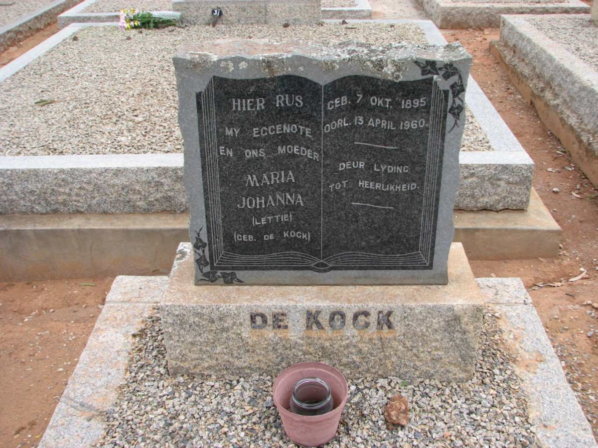 KOCK Maria Johanna, de nee DE KOCK 1895-1960