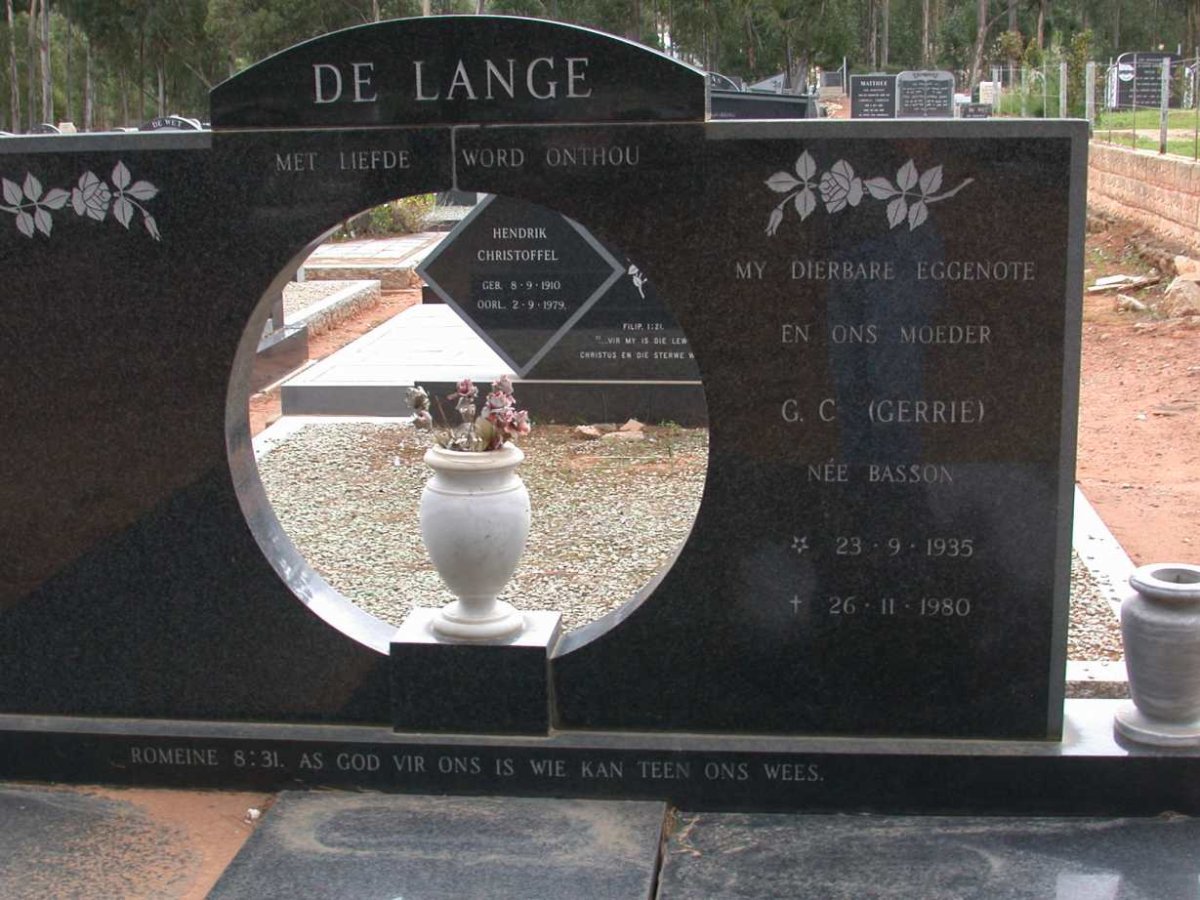 LANGE G.C., de nee BASSON 1935-1980