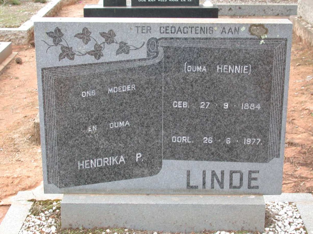LINDE Hendrika P. 1884-1977
