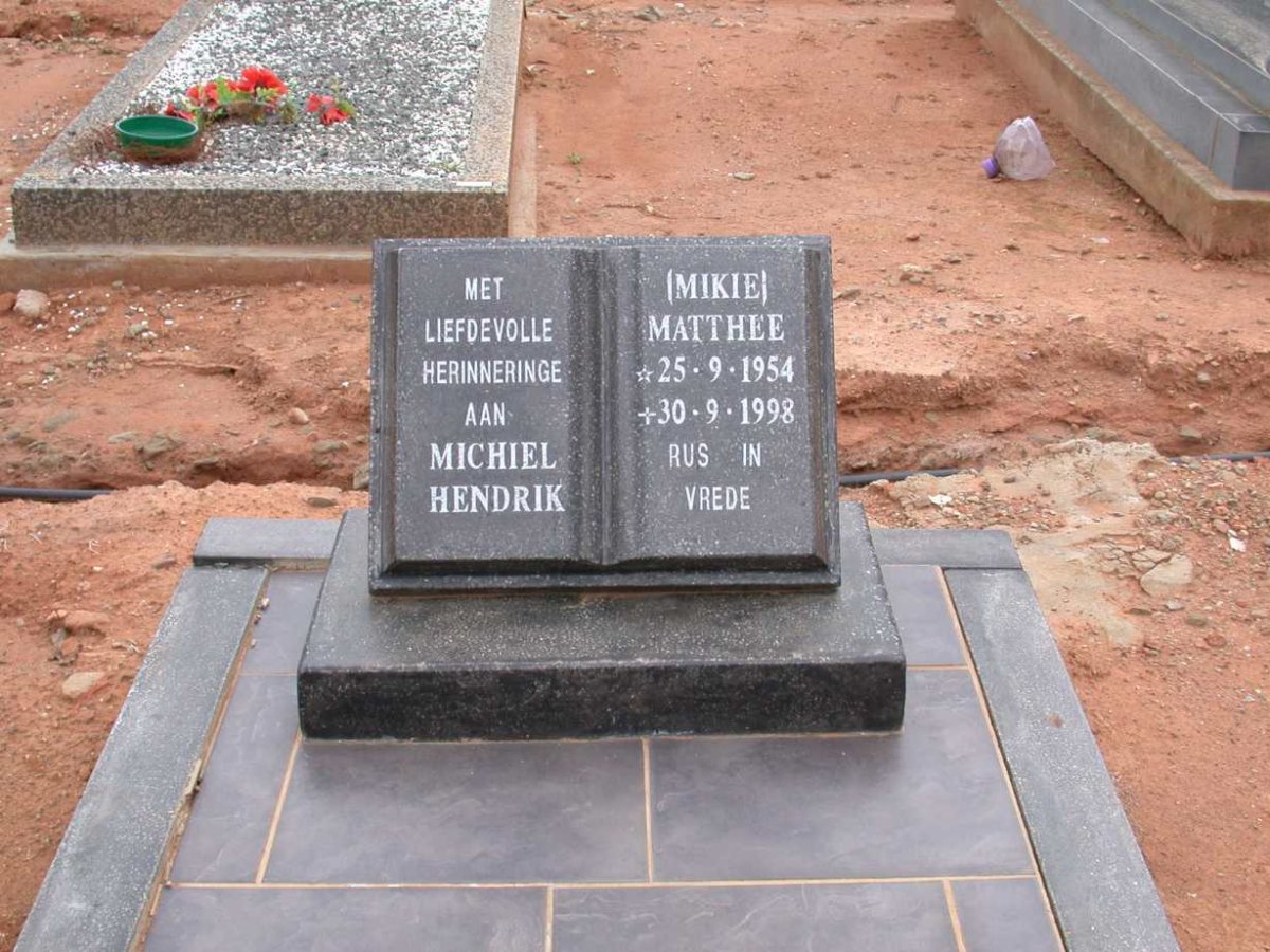 MATTHEE Michiel Hendrik 1954-1998