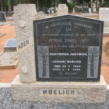 MOELICH Petrus Daniel 1892-1954 &amp; Gertruida Jacomina 1900-1994