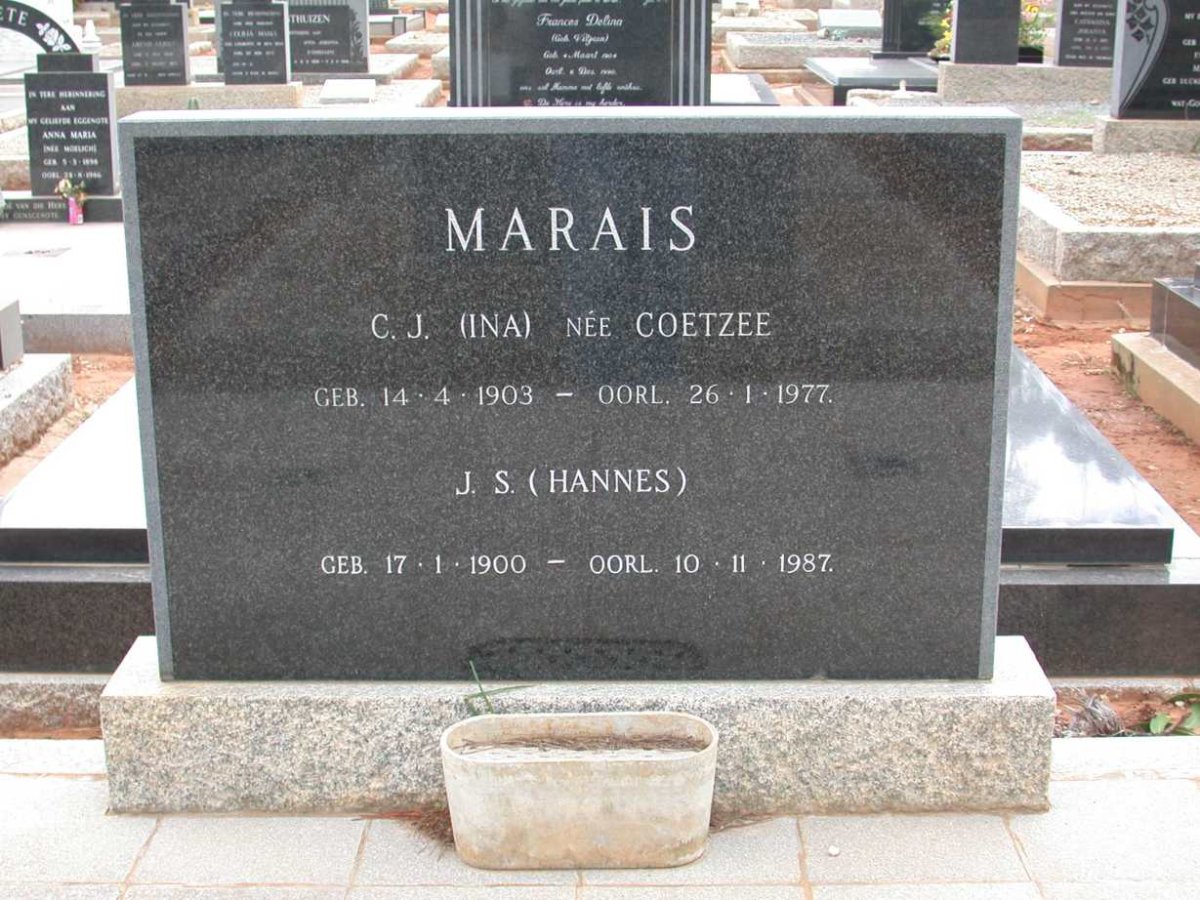 MARAIS J.S. 1900-1987 &amp; C.J. COETZEE 1903-1977