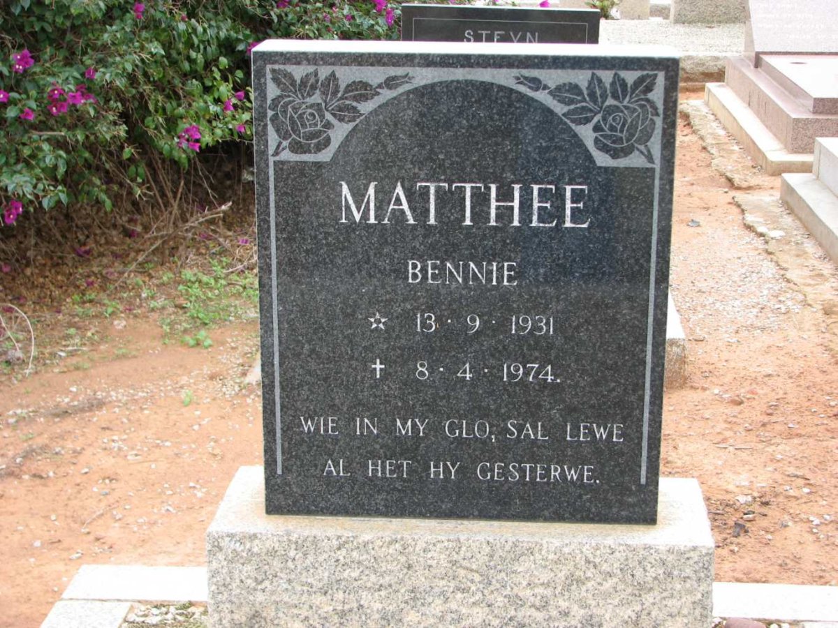 MATTHEE Bennie 1931-1974