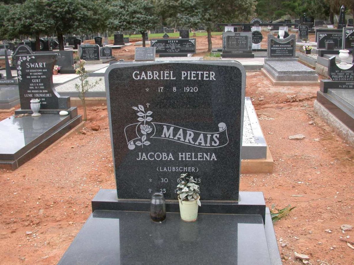 MARAIS Gabriël Pieter 1920- &amp; Jacoba Helena LAUBSCHER 1923-??