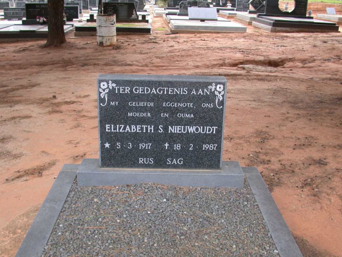 NIEUWOUDT Elizabeth S. 1917-1987