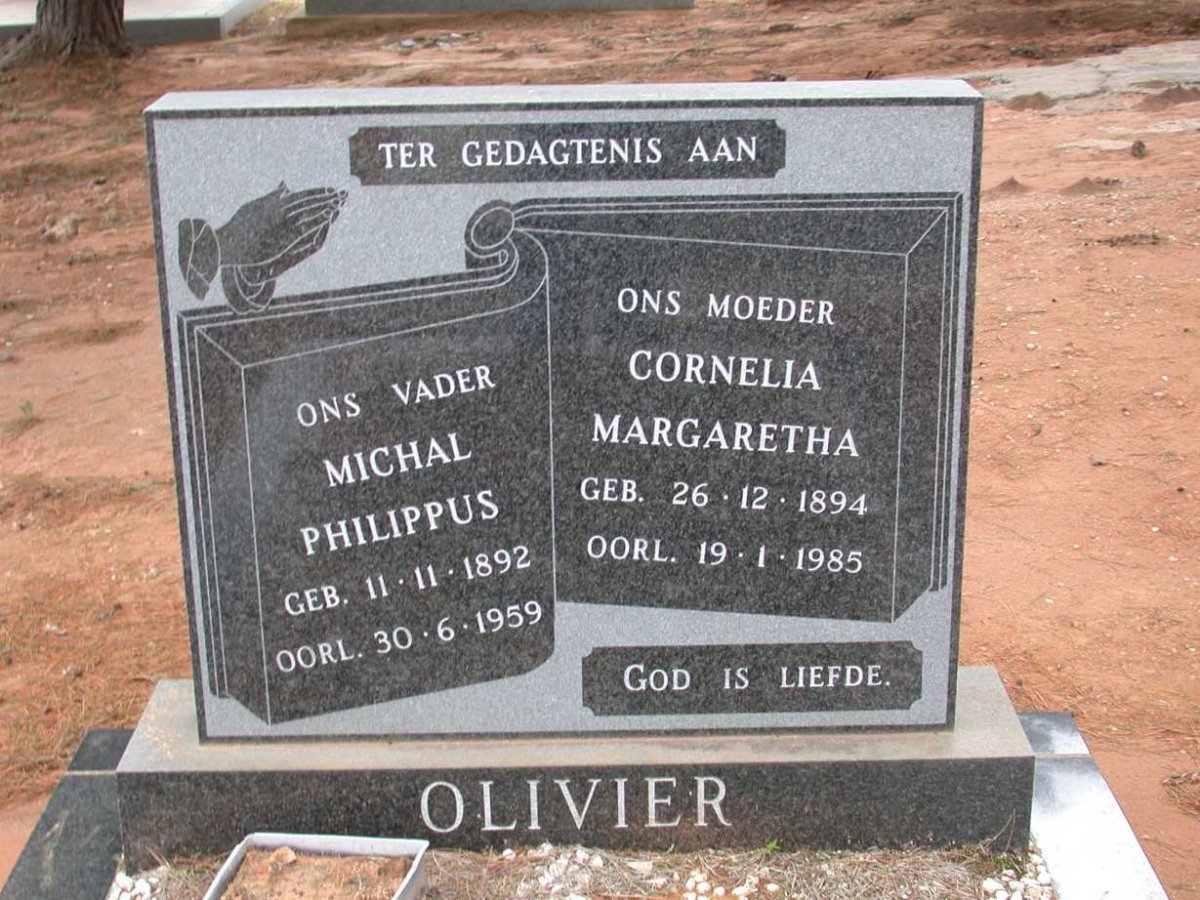 OLIVIER Michal Philippus 1892-1959 &amp; Cornelia Margaretha 1894-1985