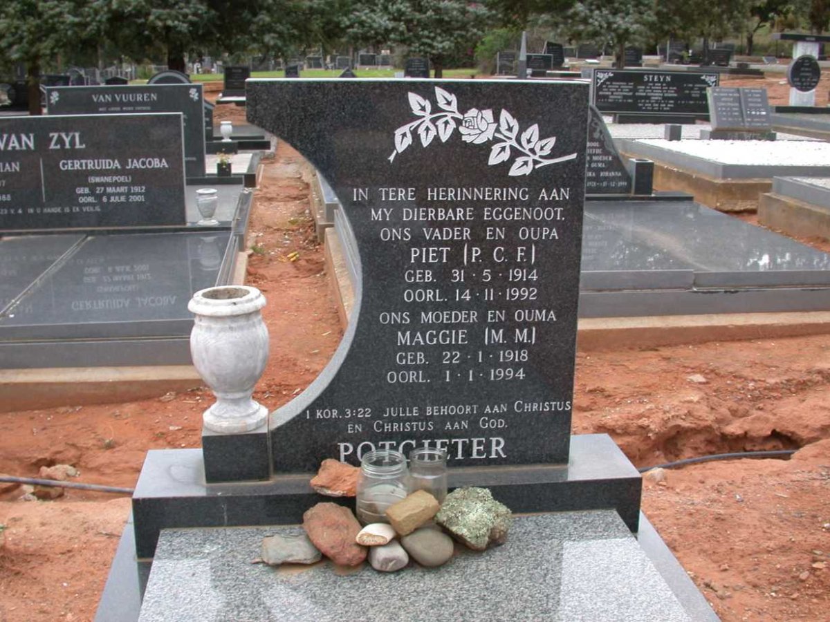 POTGIETER P.C.F. 1914-1992 &amp; M.M. 1918-1994