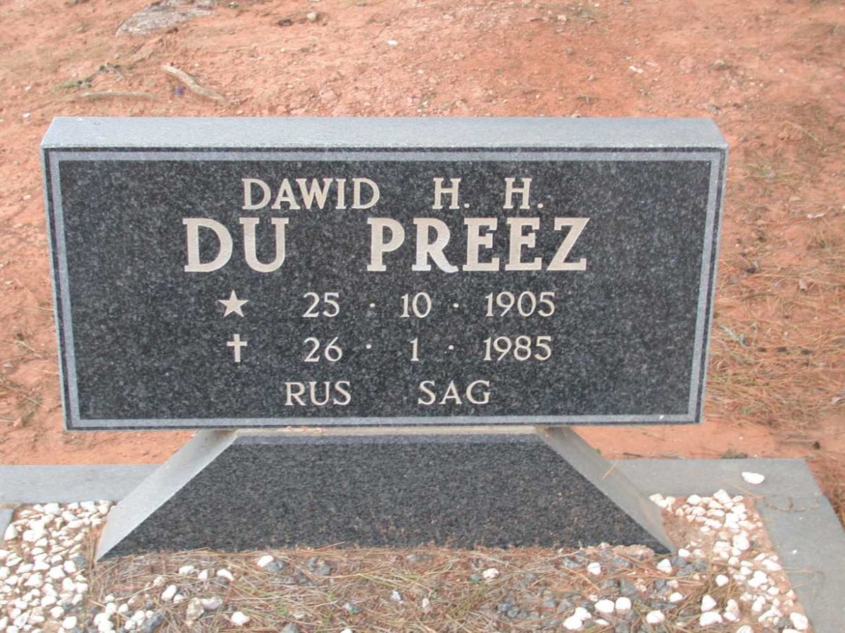PREEZ Dawid H.H., du 1905-1985