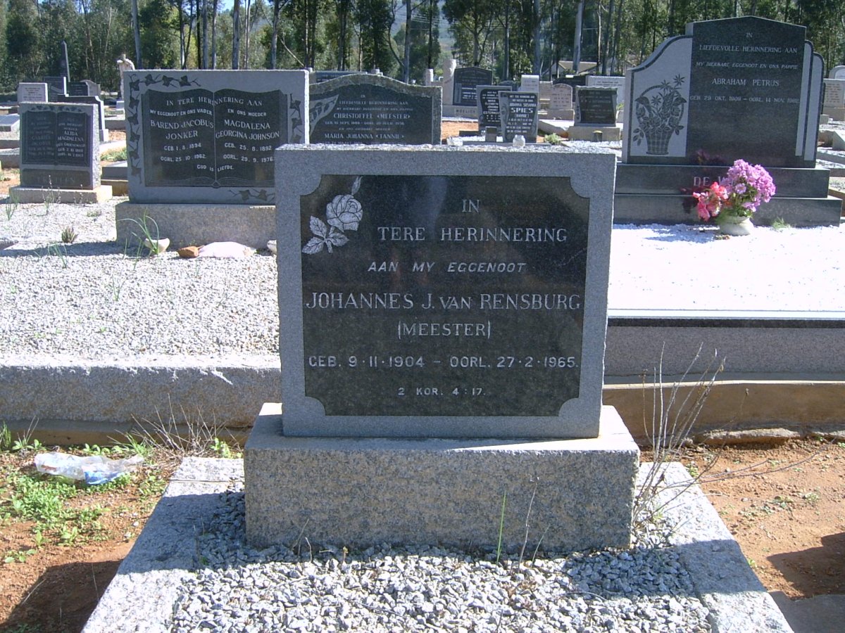 RENSBURG Johannes, J. van 1904-1965