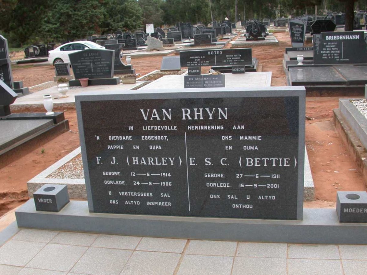 RHYN F.J., van 1914-1986 &amp; E.S.C. 1911-2001