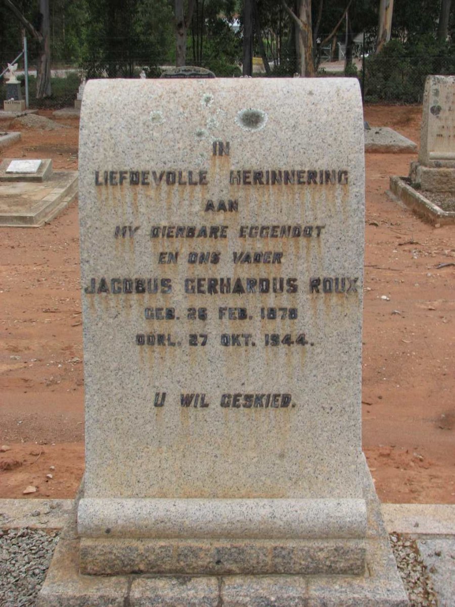 ROUX Jacobus Gerhardus 1878-1944