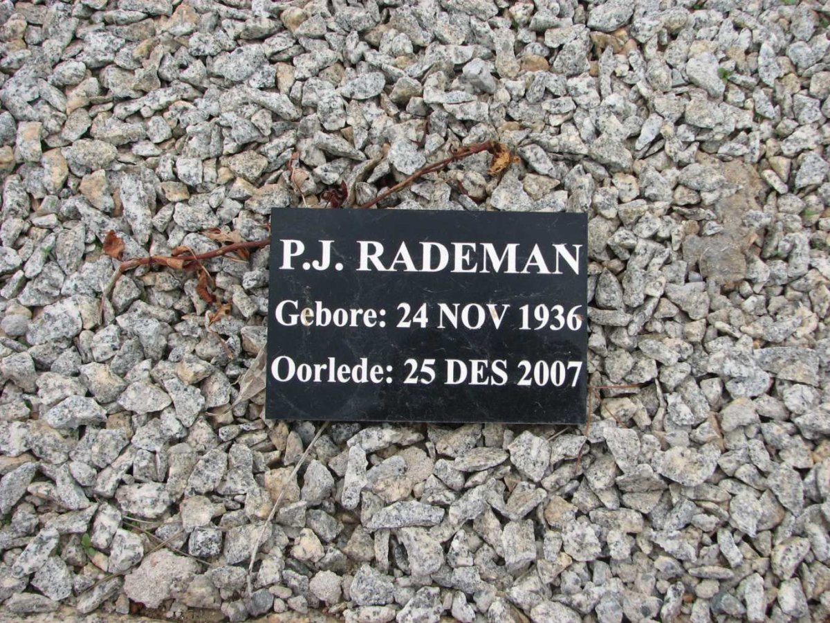 RADEMAN P.J. 1936-2007
