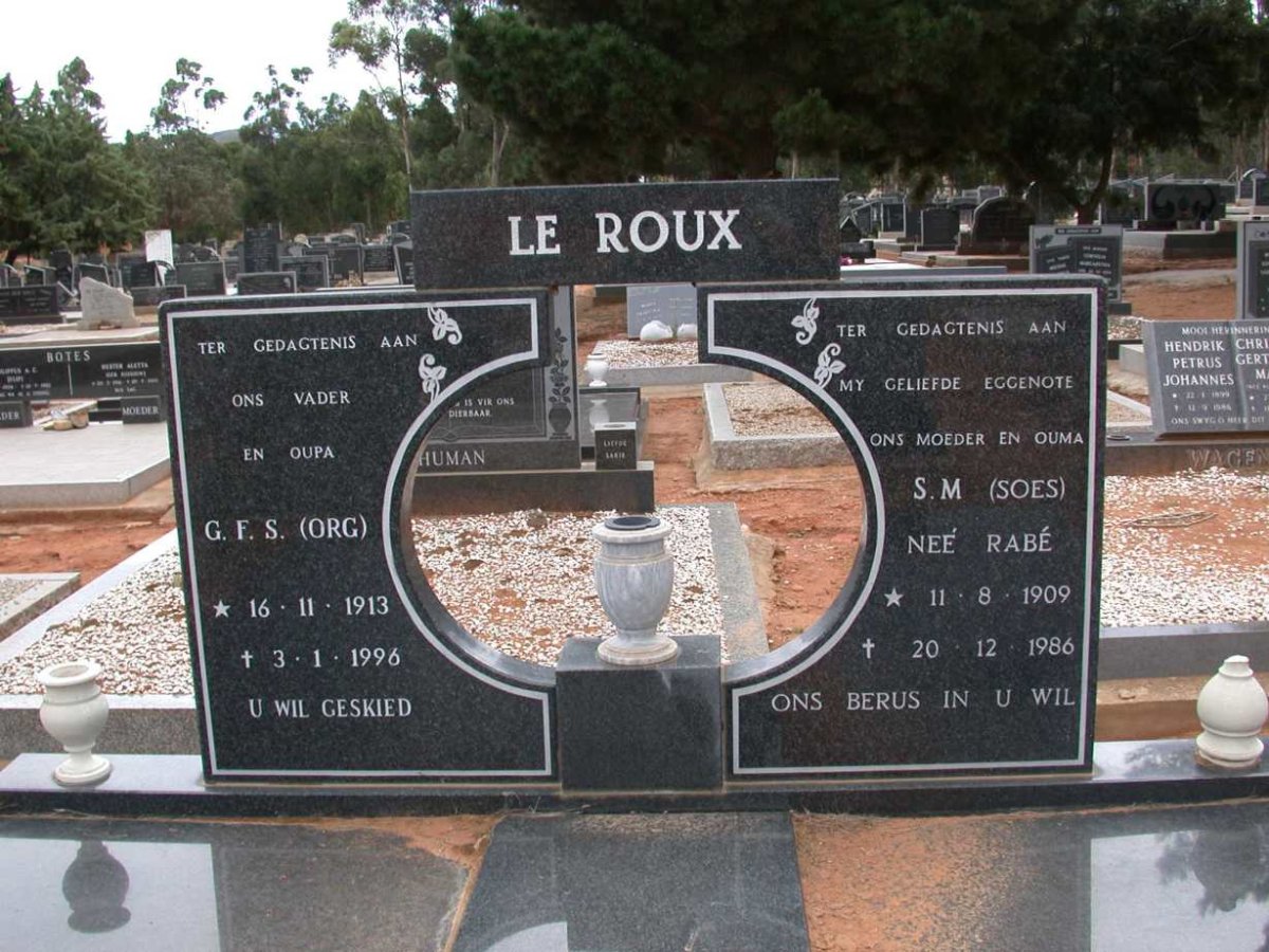 ROUX G.F.S., le 1913-1996 &amp; S.M. RABÉ 1909-1986