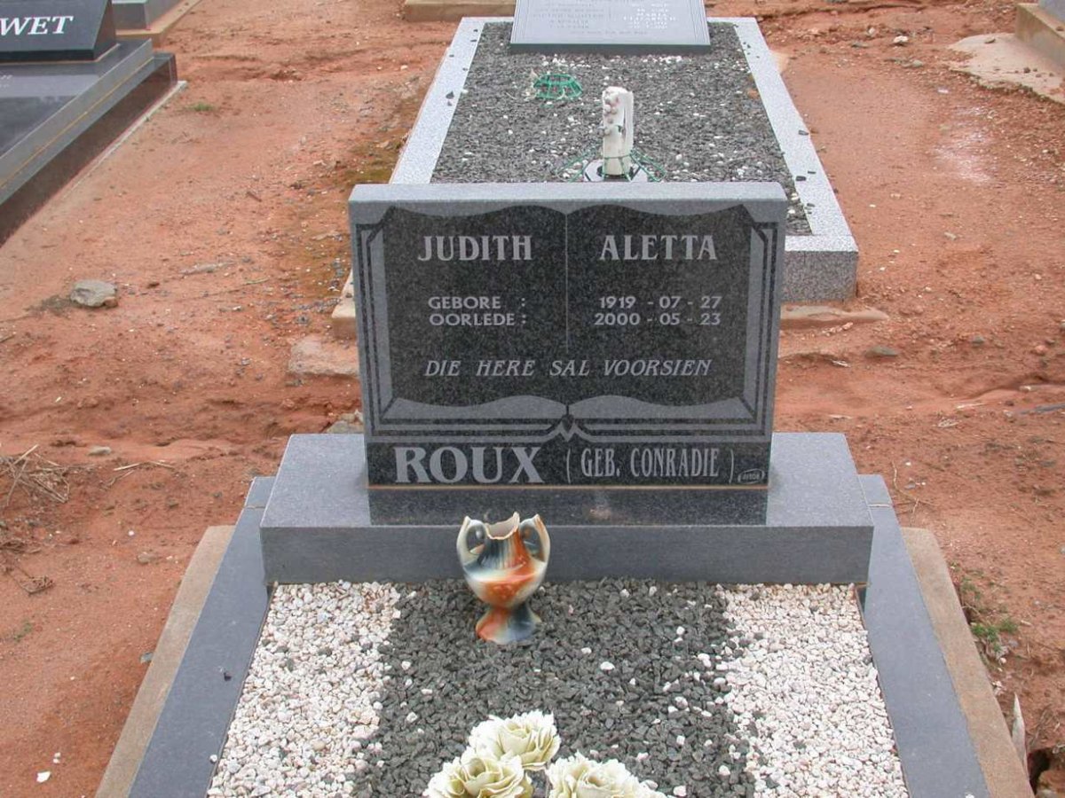 ROUX Judith Aletta nee CONRADIE 1919-2000