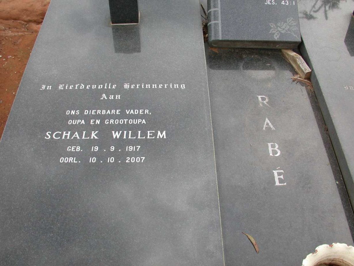 RABÉ Schalk Willem 1917-2007
