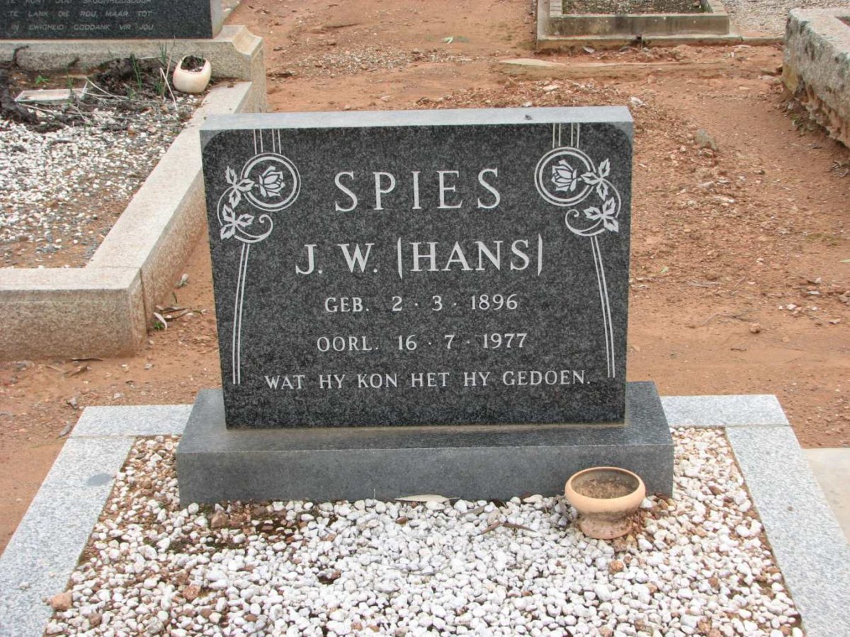 SPIES J.W. 1896-1977