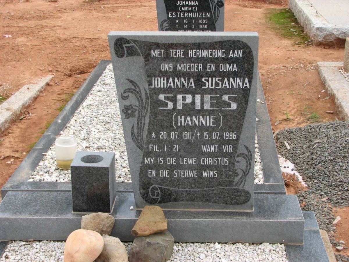 SPIES Johanna Susanna 1911-1996