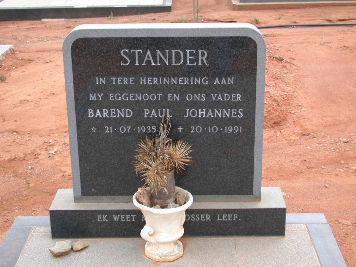 STANDER Barend Paul Johannes 1935-1991