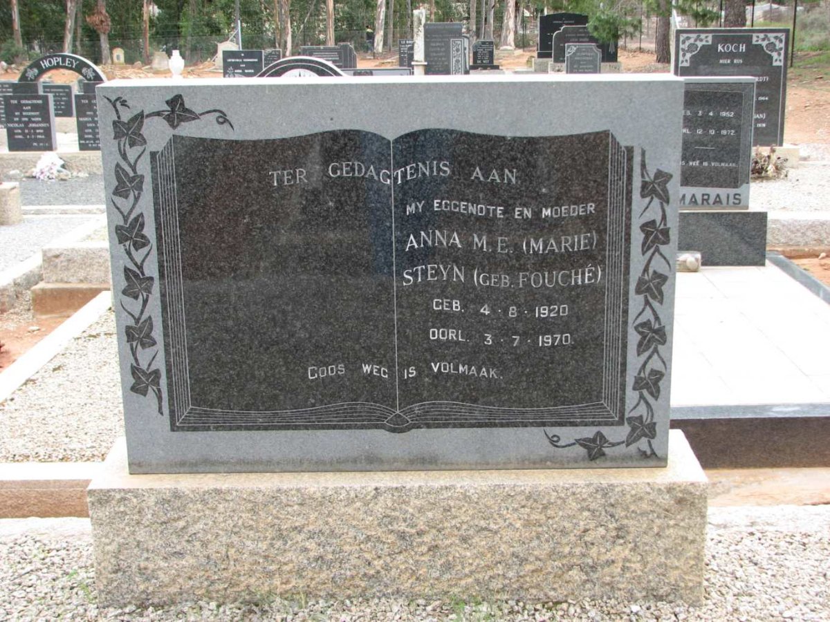 STEYN Anna M.E. nee FOUCHE 1920-1970