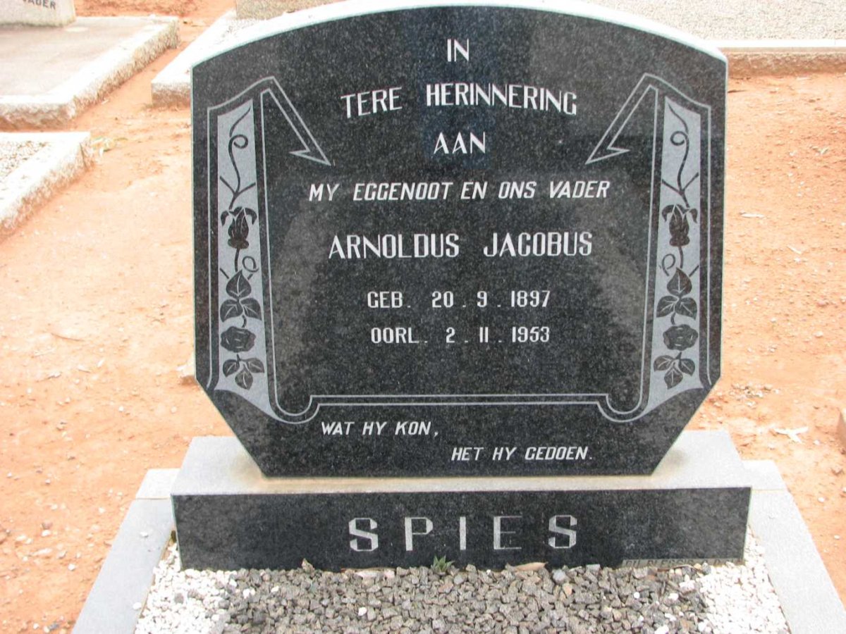 SPIES Arnoldus Jacobus 1897-1953
