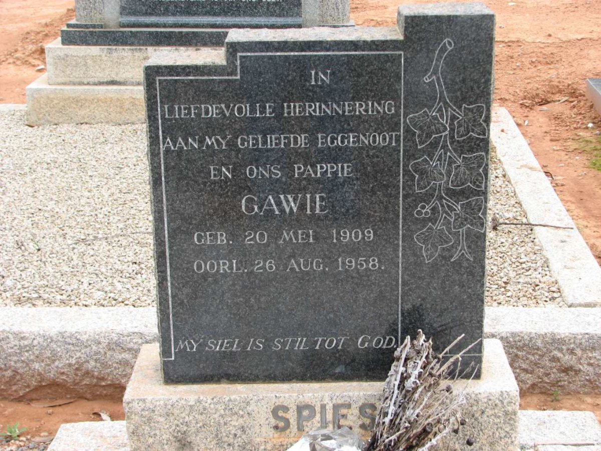 SPIES Gawie 1909-1958