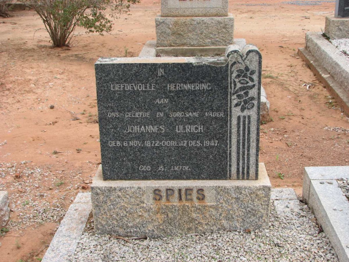 SPIES Johannes Ulrich 1872-1947