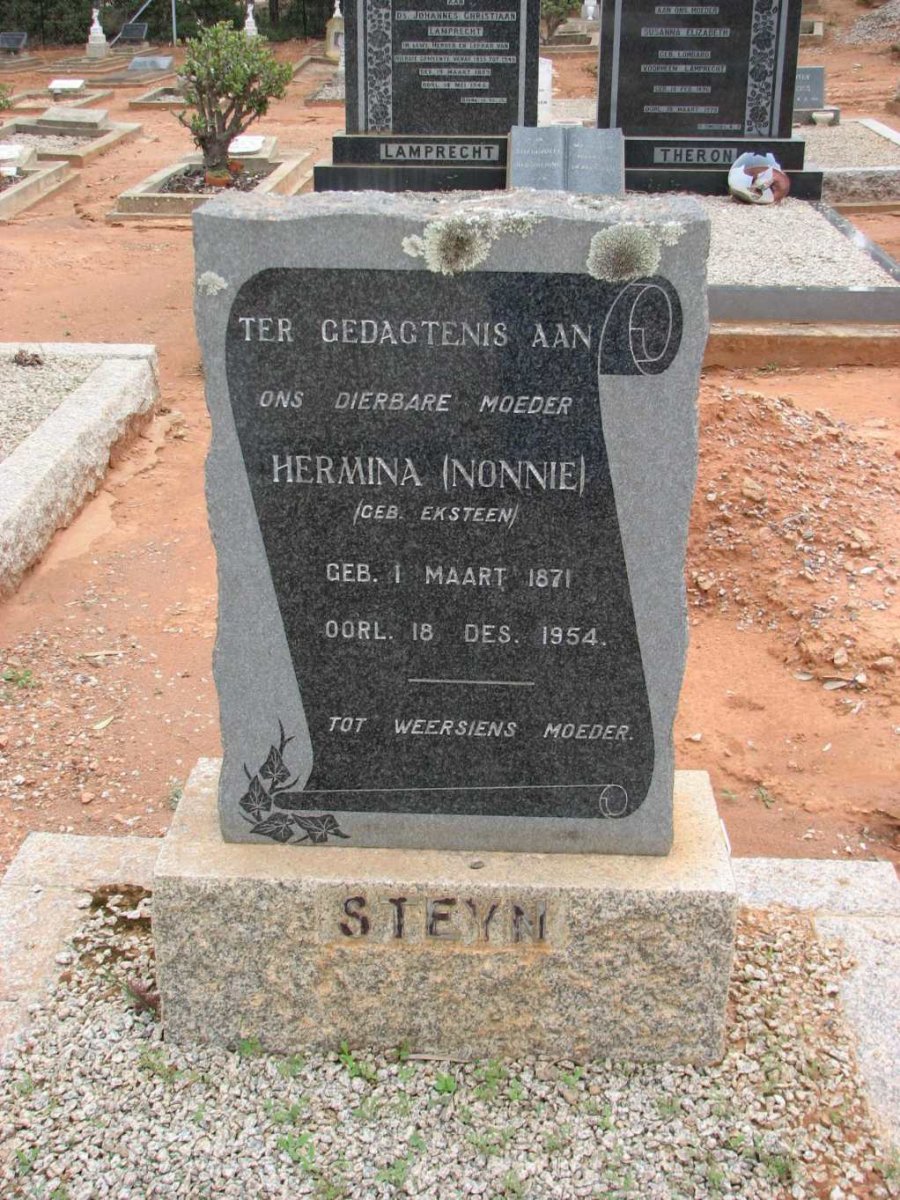 STEYN Hermina nee EKSTEEN 1871-1954
