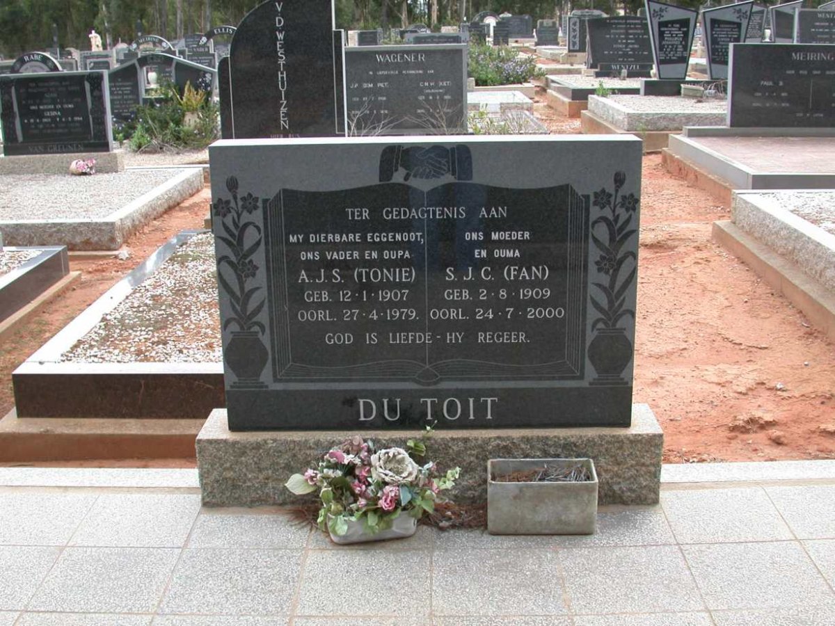 TOIT A.J.S., du 1907-1979 &amp; S.J.C. 1909-2002