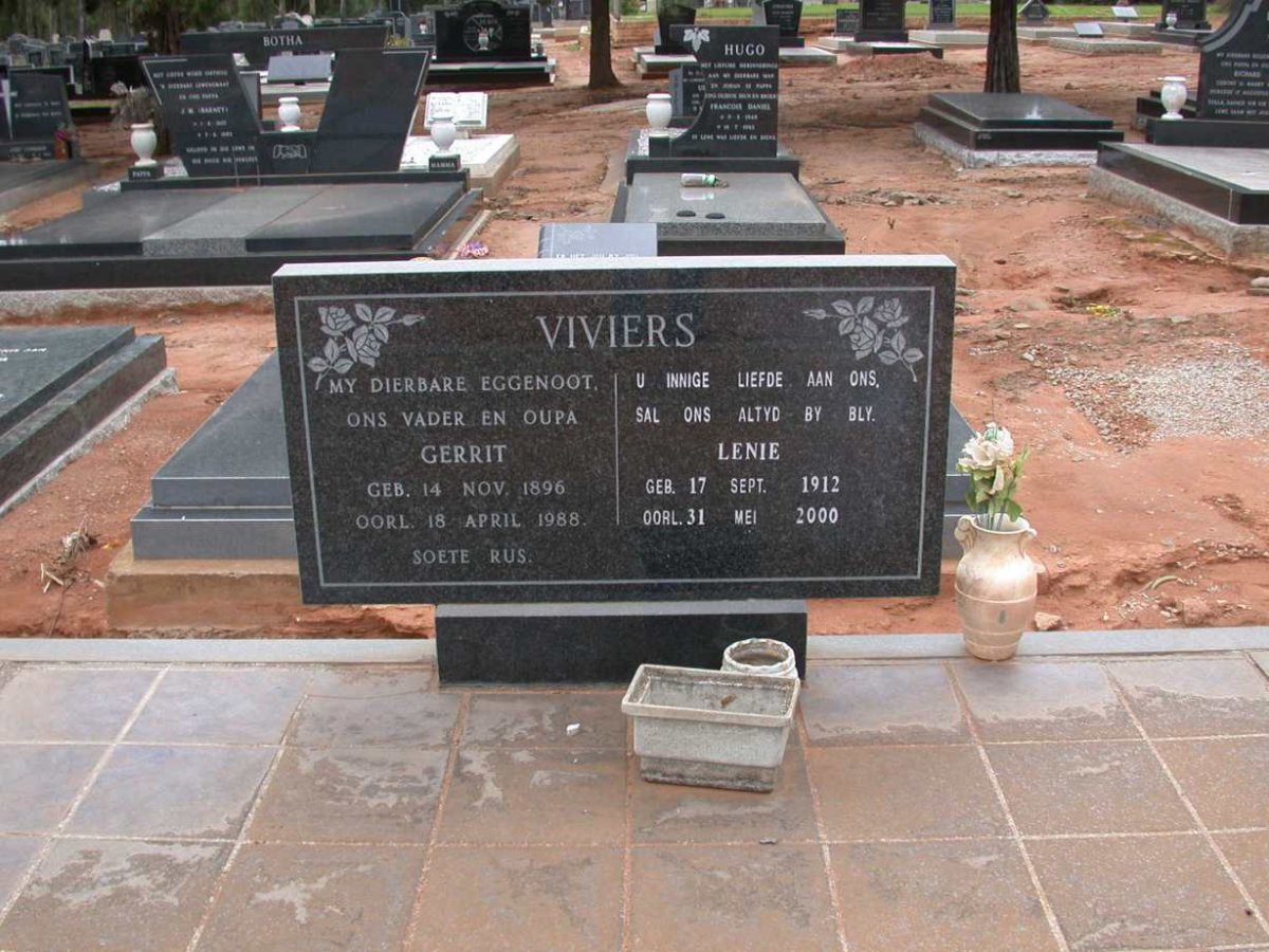 VIVIERS Gerrit 1896-1988 &amp; Lenie 1912-2000
