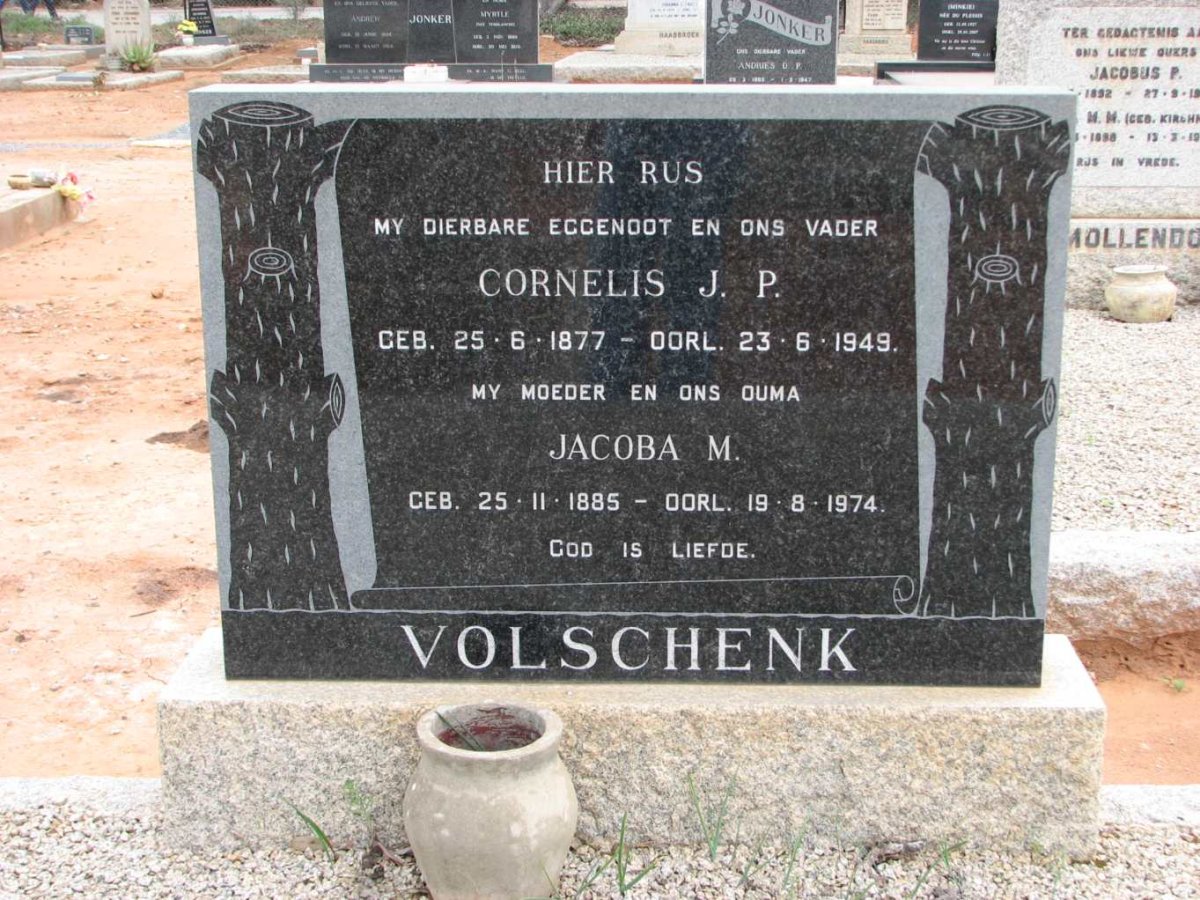 VOLSCHENK Cornelis J.P. 1877-1949 &amp; Jacoba M. 1885-1974