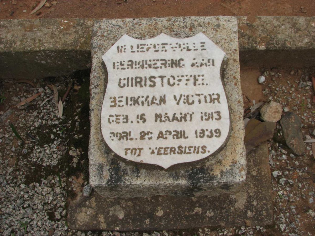 VICTOR Christoffel Beukman 1913-1939