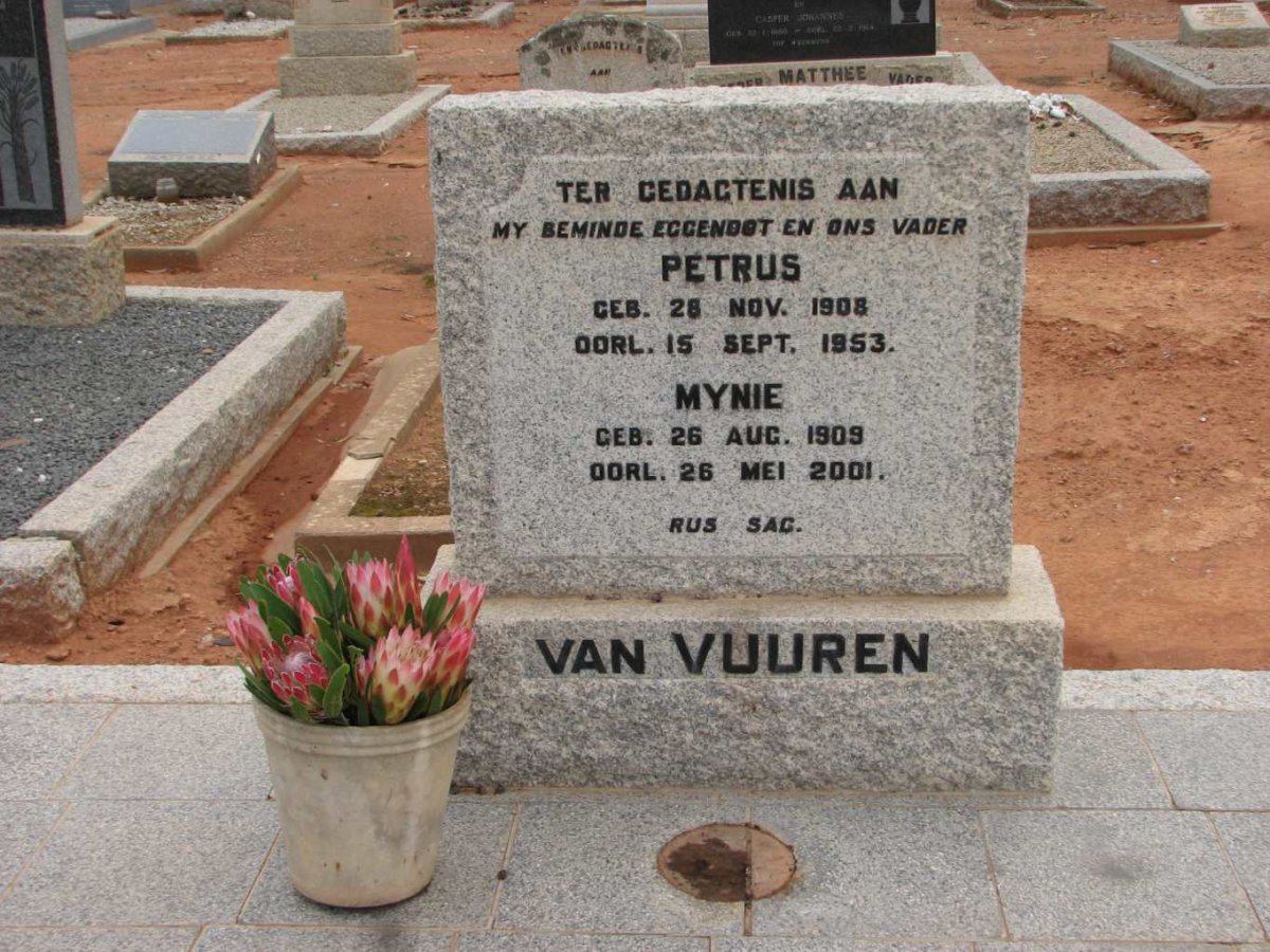 VUUREN Petrus, van 1908-1953 &amp; Mynie 1909-2001