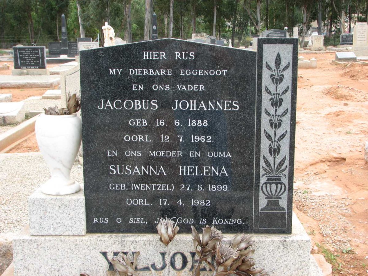 VILJOEN Jacobus Johannes 1888-1962 &amp; Susanna Helena SWANEPOEL 1899-1982