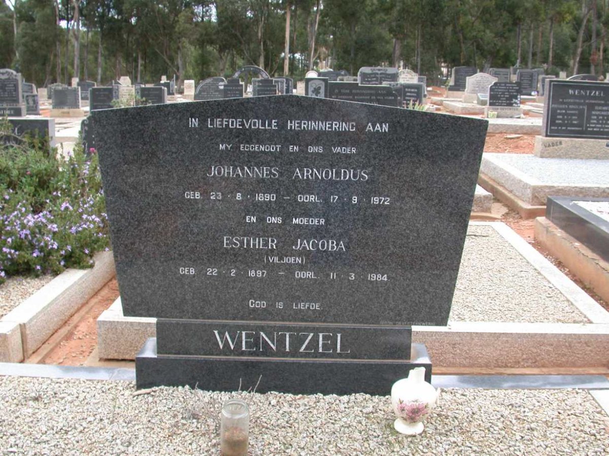 WENTZEL Johannes Arnoldus 1890-1972 &amp; Esther Jacoba VILJOEN 1897-1984