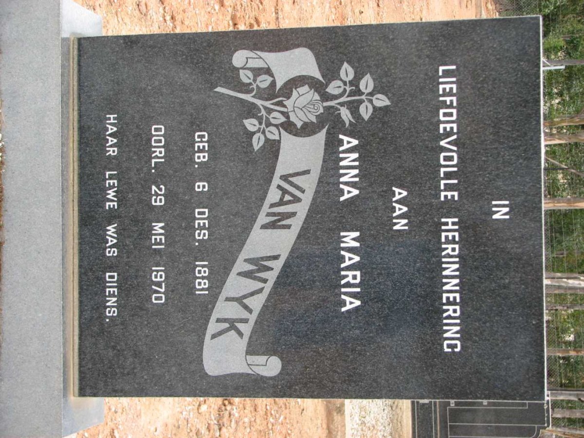 WYK Anna Maria, van 1881-1970