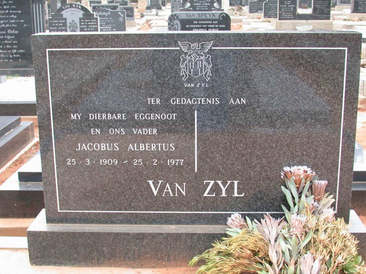 ZYL Jacobus Albertus, van 1909-1977