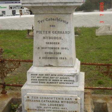 MYBURGH Pieter Gerhard 1861- 1925 &amp; Johanna Catharina LOURENS 1863-1928