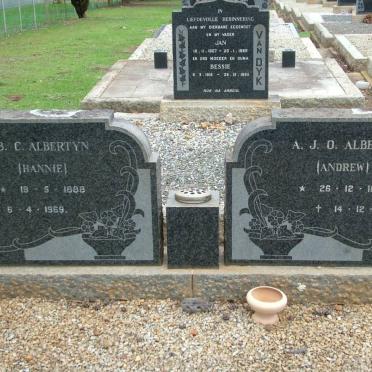 ALBERTYN A.J.O. 1885-1967 &amp; J.B.C. 1888-1969