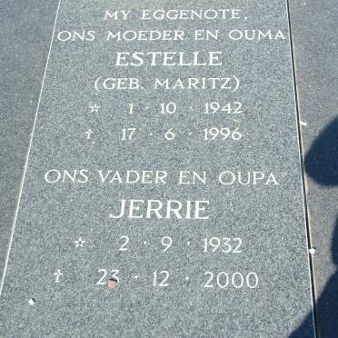 ACKERMANN Jerrie 1932-2000 &amp; Estelle MARITZ 1942-1996