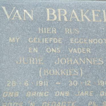 BRAKEL Jurie Johannes, van 1911-1966