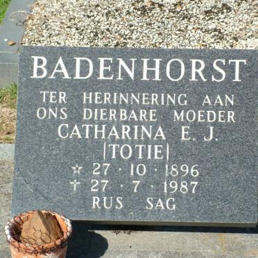 BADENHORST Catharina E.J. 1896-1987