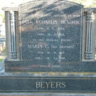 BEYERS Dirk Cornelis Hendrik 1863-1951 &amp; Maria C. GILIOMEE 1871-1956