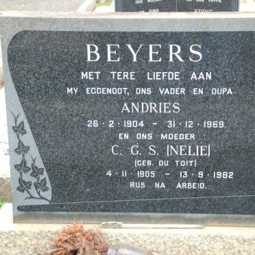 BEYERS Andries 1904-1969 &amp; C.G.S. DU TOIT 1905-1981