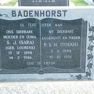 BADENHORST P.S.H. 1894-1976 &amp; S.J. LOURENS 1898-1986