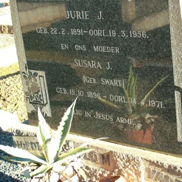BLOM Jurie J. 1891-1956 &amp; Susara J. SWART 1896-1971