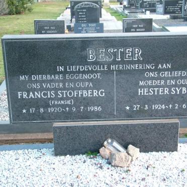 BESTER Francis Stoffberg 1920-1986 &amp; Hester Sybil 1924-2002