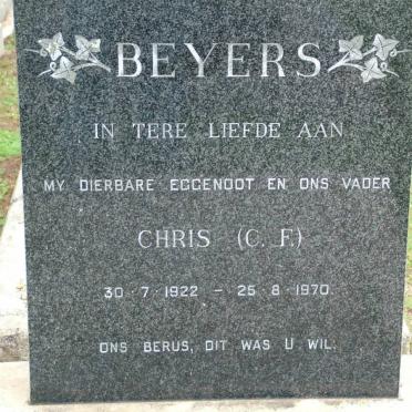 BEYERS C.F. 1922-1970