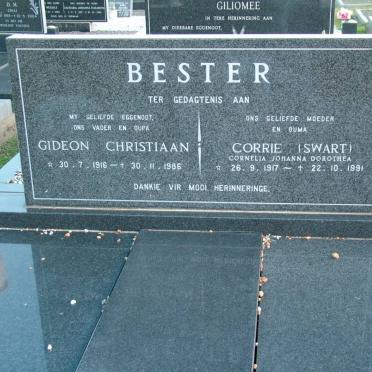BESTER Gideon Christiaan 1916-1986 &amp; Cornelia Johanna Dorothea SWART 1917-1991